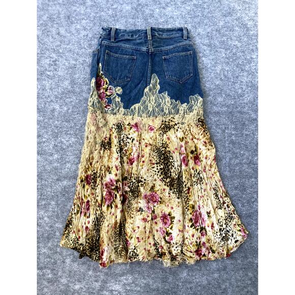 Vintage Y2K Jean dress Jeanology womens size 4 90s denim lace boho indie - Picture 6 of 6